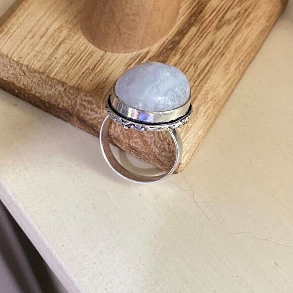 Sterling Silver Plated Gemstone Boho Ring Size 5.5 - Picture 6 of 6